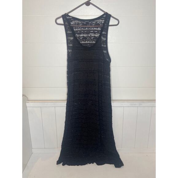 Forever Dresses & Skirts - ❤️ Forever- Sheer Black Floral Cover Up Dress Size XL Nylon/Spandex
